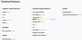 Spot LED incastrabil TULIPA Black recessed downlight 10W 55° 3000K CRI90 triac