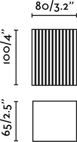 Aplica perete aluminiu striat maro teracota, 1xGU10, LUNE square