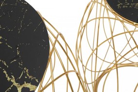Set 2 masute de cafea neagre/aurii din sticla temperata, ∅ 78-43 cm, Ball Mauro Ferretti