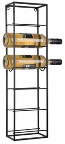 Raft pentru sticle de vin negru pentru perete din metal număr sticle 6 Single – PT LIVING