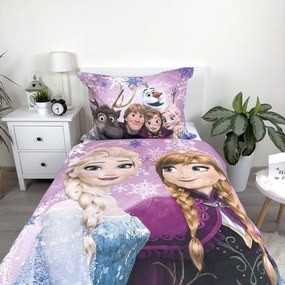 Disney Regatul de gheață Pink-purple set de pat 140×200cm, 70×90 cm