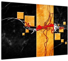 Tablou pe sticlă abstract - Dansatoare (70x50 cm)