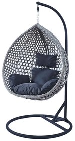 Scaun suspendat TROPIKAL gri deschis cu suport negru