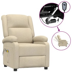 3073730 vidaXL Fotoliu de masaj electric rabatabil, crem, textil
