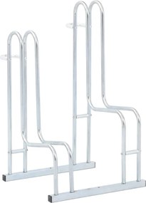 vidaXL Suport pentru 2 biciclete de sine stătător, oțel galvanizat
