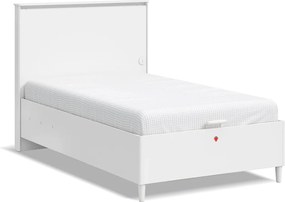 Pat cu lada de depozitare pentru copii 120x200 cm ,   Design modern, port USB, colectia Varia White