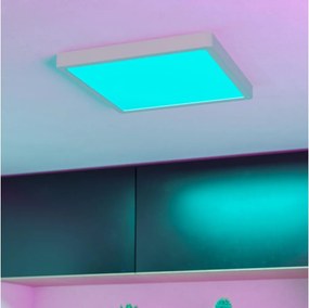 Eglo 901379 - Plafonieră LED RGBW FUEVA-Z, dimabilă, cu sticlă fumurie, LED 13,5 W, 230 V, 29,5 cm, IP44, alb