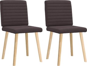 vidaXL Scaune de masă, 2 buc., maro închis, material textil