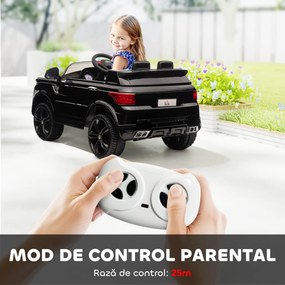 HOMCOM Mașină Electrică pentru Copii cu Motor Dublu, Suspensie și Telecomandă, 110x68x52 cm, Negru | Aosom Romania