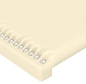 Tablie de pat cu aripioare crem 163x23x78 88 cm piele ecologica 1, Crem, 163 x 23 x 78 88 cm