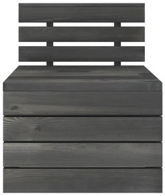 315418 vidaXL Canapea de grădină din paleți, de mijloc, gri închis, lemn pin