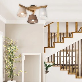 Lustr ANTONIO 3xE14/40W/230V, montaj plafon, stejar