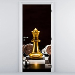 Fototapet pentru ușă - Piese de sah (95x205cm)