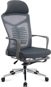 Scaun ergonomic SYYT 9502 gri, rabatabil cu suport de picioare