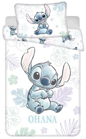 Disney Lilo și Stitch Ohana White Set lenjerie pat copii 100×135 cm, 40×60 cm
