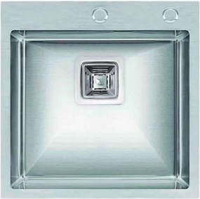 Chiuveta inox Inter Ceramic cu o cuva fara picurator finisaj inox satinat 50x42 cm