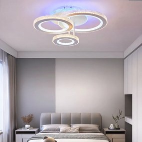 Lustra LED Cu Telecomanda, Elit's,3 Tipuri De Lumina, Intensitate Reglabila, 174W, Alb