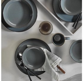 Set de masă, 16 piese, gri/porțelan