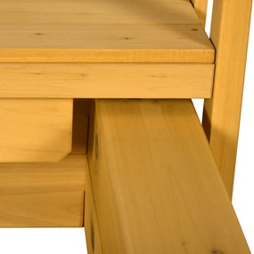 Outsunny Nisipar Nisipar cu Casa de Joaca Nisipar cu Acoperis, 133 x 129 x 137, 5 cm, Lemn + Albastru | Aosom Romania