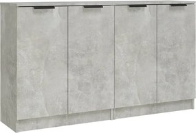 vidaXL Servante, 2 piese, gri beton, 60x30x70 cm, lemn prelucrat