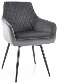 Scaun de bucătărie Alcano Velvet, gri