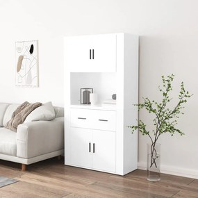 3185369 vidaXL Dulap înalt, alb extralucios, lemn compozit