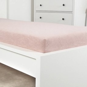 Cearșaf de pat 4Home din frotir Ideal roz pal,90 x 200 cm, 90 x 200 cm