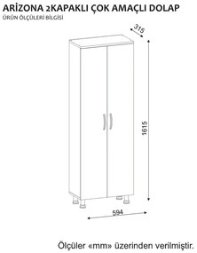 Dulap de baie Arizona Alb 59.4x161.5x31.5 cm