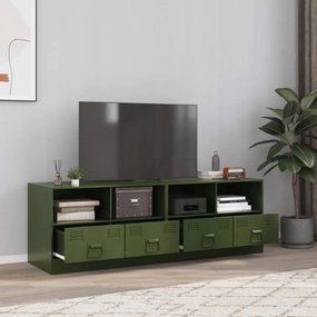 Dulapuri TV 2 buc., verde măslină, 67x39x44 cm Otel