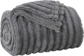 vidaXL Pătura de aruncat Gri închis 240 x 220 cm Molton