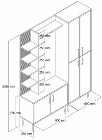 Mobilier hol Valery DA (Alb + Auriu). 1088556