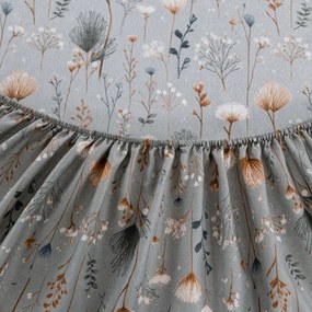 Cearsaf din microfibra BOTANIC FIELD gri 180x200 cm