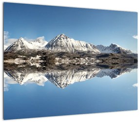 Tablou cu munți și reflectarea lor (70x50 cm)