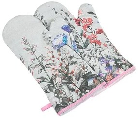 Mănuși pentru grătar Flower violet, gri ,22 x 46 cm, 2 buc.