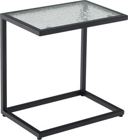 Masă de grădină, oţel negru / sticlă securizată, SELKO