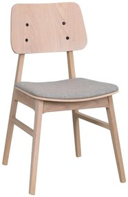 Scaun de dining cu șezut gri deschis Rowico Nagano, maro deschis