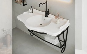 Set lemn masiv alb Mobilier Baie Suspendat Greyson Model G1 /Negru - Negru