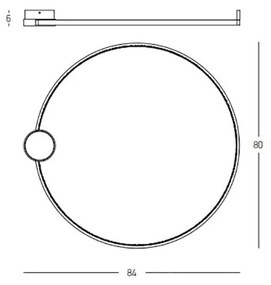 Lustra aplicata LED design inelar Ring negru, 80cm