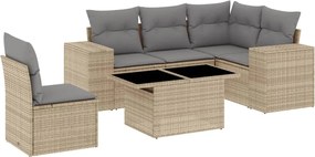 vidaXL Set canapele de grădină cu perne, 6 piese, bej, poliratan