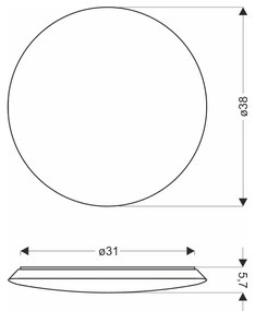 Plafonieră albă LED ø 38 cm Mega – Candellux Lighting