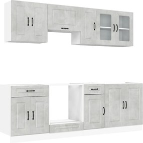 vidaXL Set dulapuri de bucătărie 8 piese „Kalmar” gri beton Lemn