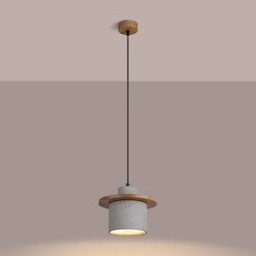 Sollux SL.1363 - Pendul pe cablu MAB 1xE27/15W/230V Ø 22 cm beton/gri