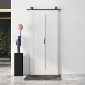HOMCOM Ușă Pliabilă tip Carte cu Suprafață Vopsibilă 90x210 cm Alb | Aosom Romania