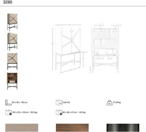 Bufet, Bar design LUX furnir de nuc si piele High sideboard