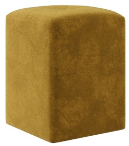 Taburet Tapitat Talin, Ocru, Stofa, L 35 x l 35 x H 45 cm