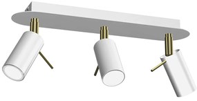 Lustra cu 3 spoturi mini GU10 directionabile design modern PRESTON GOLD alb, auriu
