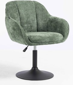 HR2055N Scaun Verde Salvie Grid Premium cu Bază Neagră