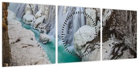 Tablou - Natura islandeză (cu ceas) (90x30 cm)