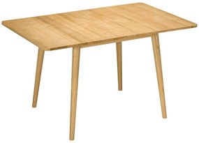 HOMCOM Masa de sufragerie pliabila de 130 cm, Masa de bucatarie pentru spatii mici, Masa din lemn pentru 4–6 persoane, Stejar | AOSOM RO
