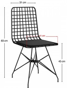 Set Masa si 4 Scaune Bucatarie BNDYMK001, PAL Melaminat / Metal, Negru